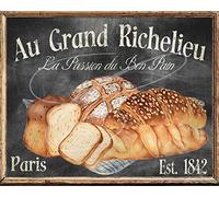 Targa rustica con scritta "Farm Rustic", "Patisserie French Bakery Boulangerie", lavagna decorativa da parete, poster in metallo, 20 x 30,5 cm