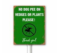 Targa rustica con scritta "No Dog Pee on Hedges or Plants per prato divertente No Pooping Dog Yard Sign con paletto 12 x 15 cm Keep Off Erba o prato Dog Owner Gift Robusta targa in alluminio