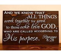 Targa rustica in legno con scritta in inglese "And We Know That All Things Work Together for Good to Those Who Love God", decorazione da parete per cucina, bar, pub, regalo, 20,3 x 30,5 cm