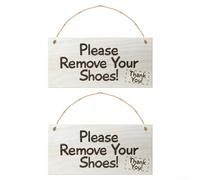 Targa rustica in legno da appendere alla porta con messaggio "Please Remove Your Shoes" per ingresso scarpiera o mudroom display