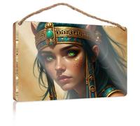 Targa rustica in legno Queen of the Nile: A Mysterious Pharaoh'S Tale, cartello in legno divertente per bagno e dispensa per cucina (20 x 30 cm)