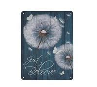 Targa rustica in metallo con farfalla, dente di leone, pittura, stampe con ritratti di Gesù, arte murale per la casa, camera da letto, soggiorno, decorazione da parete, 12x16 pollici