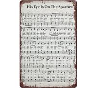 Targa rustica in metallo con scritta in inglese "His Eye Is On The Bird", da appendere alla parete, per casa, bar, ufficio, garage, decorazione da parete, 20,3 x 30,5 cm