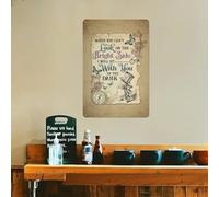 Targa rustica in metallo con scritta in lingua inglese "When You Can'T Look On The Bright Side I Will Sit With You In The Dark", per casa, cucina, bar, caffetteria, ufficio, 20,3 x 30,5 cm