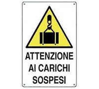 TARGA SEGNALETICA CARICHI SOSPESI PP CM 40X60 PZ 10