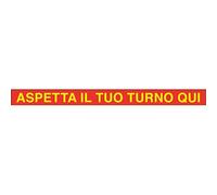 Targa Segnaletica Covid Adesiva Aspetta Turno Qui Vinile Cm 100X7