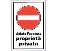 Targa Segnaletica Divieto Accesso Proprieta Priv Pp 20 x 30 cm 10 Pezzi