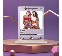 Targa Spotify 2023 base inclusa - Cornice personalizzata in plexiglass con nome canzone, artista e foto. Idea regalo per fidanzati, compleanno, anniversario, festa mamma e papà, Natale, San Valentino