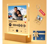 Targa Spotify Personalizzata con Foto e Codice Spotify Lampada in Plexiglass 1cm Effetto 3D Targhetta con Foto Personalizzata Regalo Elegante per Anniversario, San Valentino, Festa del Papà, Lui e Lei