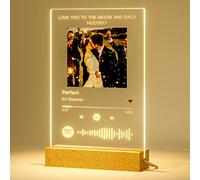 Targa Spotify Personalizzata Luce Notturna Lampada Spotify Personalizzata Nome Canzone Artista Foto Frase di Benedizione Cornice Quadro Idee Regalo Mamma Papà Coppia Compleanno Festa Natale