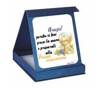 targa targhetta adesiva scatola scritta grazie catechista regalo prima comunione
