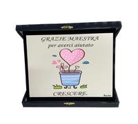 targa targhetta metallo scatola scritta grazie maestra regalo alunni insegnante