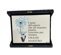 targa targhetta metallo scatola scritta grazie maestro regalo alunni insegnante
