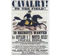 TARGA VINTAGE "1863 CIVIL WAR CAVALRY RECRUITS" OLD ADVERTISING, POSTER, PLATE