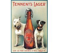 TARGA VINTAGE "1909 TENNENT'S LAGER BEER" PUBBLICITA',ADVERTISING, POSTER, PLATE