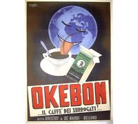 TARGA VINTAGE "1937 OKEBON IL CAFFE' DEI SURROGATI"PUBBLICITA',ADVERTISING PLATE