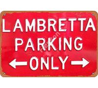 Targa vintage con logo Lambretta Parking Only 30,5 x 20,3 cm