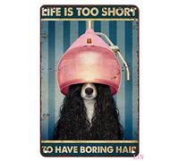 Targa vintage in latta con scritta "Toelettatore per cani", regalo per amanti dei cani, elegante decorazione da parete in metallo, divertente, 5,5x8 pollici.