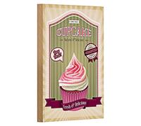 Targa vintage in legno per cupcake | Home Made, Natural & Delicious | Ideale per cucina e caffè | 12 cm x 18 cm