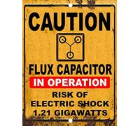 Targa vintage in metallo con scritta "Back to the Future Flux Capacitor" 1.21 Gigawatt, 30,5 x 40,6 cm