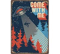 Targa vintage in metallo con scritta "Come with me", per casa, bar, cucina, ristorante, decorazione da parete, 40,6 x 30,5 cm