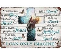 Targa vintage in metallo con scritta "I Can Only Imagine", per casa, club, bar, caffetteria, 20,3 x 30,5 cm