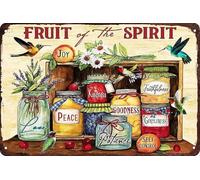 Targa vintage in metallo retrò con scritta "Fruit of the Spirit Peace Kindness", per garage, bar, caffetteria, bagno, decorazione artistica da parete, 30,5 x 40,6 cm