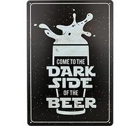 Targa Vintage Metallo - Come To The Dark Side of The Beer - 20x30cm - Idea Regalo Originale o Come Accessorio da Bar, Poster Metallo Vintage per la Decorazione, Insegna Birra
