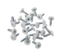 Targa Vite Plastica Racchiuso Testa 4.8 x 18mm Bianco Confezione Di 50 - Sealey