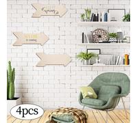 Targa vuota leggera con cartello in legno non finito da 4 pezzi per le