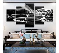 Targawerelax Arte Della Parete Della Tela 5 Pezzi Dipinti Su Tela Stampe Immagine Giradischi Record Deck Poster Decorazioni Per La Casa Per La Decorazione Di Arte Della Parete Del Soggiorno 200x100cm