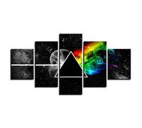 Targawerelax Quadro Su Tela 5 Pezzi Wall Art Canvas Painting The Dark Side Of The Moon Poster Decorazione Nordica Per La Casa Soggiorno Immagine Modulare 100x55cm