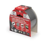 TARGET CTP1050 - Nastro Americano - Industriale - Extra Forte - Riparatore - Adesivo - Telato - Rete Rinforzata - Spessore 410 Micron - 10 Metri x 50 Millimetri - Argento