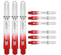 Target Darts 3 x Sets di Rosso PRO Grip Vision Steli di dardo Medio - 9 Alberi per Freccette in Totale