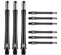 Target Darts Albero in Alluminio con Impugnatura - Confezione da 9 | Nero, Medio (48,8 mm) | Accessori per Freccette Professionali, Multipack Alberi 2BA con Anelli, Multipack di Alberi per Freccette