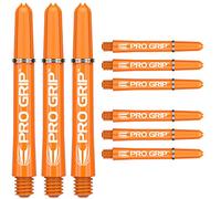 TARGET Darts Aste PRO Grip - Set di 9 | Arancione, Corto (34 mm) | Aste per Freccette Professionali | Accessori per Freccette 2BA Multipack con Anelli
