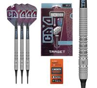 Target Darts Cryo Punta Morbida Frecette Set, Barrels 11 - 20G | 90% Tungsteno Barrel, Cryo Tips, PRO Grip Tag Alberi & N. 6 Voli, Claret Viola & Blu Design