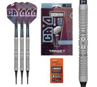 Target Darts Cryo Punta Morbida Frecette Set, Barrels 12 - 19G | 90% Tungsteno Barrel, Cryo Tips, PRO Grip Tag Alberi & N. 6 Voli, Claret Viola & Blu Design