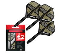 TARGET Darts Dimitri Van den Bergh K Flex Voli e sistema d'asse, No.2 (Intermedio, 26mm) | Confezione da 3 Kflex All In One Flights, Accessori per freccette Player | Attacco manubrio K-Flex Dart