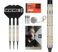 Target Darts Dimitri Van den Bergh Punta Morbida Tip 95K Set di Freccette, 19G | Freccette al 95% Tungsteno, Alette Astine K-Flex N. 2, Punte Pixel Nere e Punta In Acciaio Svizzero Scanalature Titanio