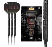 Target Darts Gabriel Clemens Black Edition 90% Tungsten Steel Tip Darts, 21G | Set di freccette Wolfram, freccette con punta in acciaio in edizione per giocatori, set di freccette con punta in acciaio