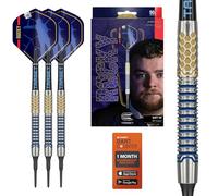 Target Darts Josh Rock Gen 1 Soft Tip Darts, 90% Tungsten Darts, Generation 1, 20G | Set di freccette Pixel Tip, freccette in edizione per giocatori con punte morbide elettroniche nere