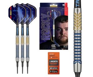 Target Darts Josh Rock Gen 1 Soft Tip Darts, 90% Tungsten Darts, Generation 1, 20G | Set di freccette Pixel Tip, freccette in edizione per giocatori con punte morbide elettroniche nere