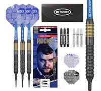 Target Darts Josh Rock Soft Tip Darts, 18G Brass Darts, | Pixel Soft Tips, Freccette in Edizione per Giocatori con Punte fisse in plastica Nera, Accessori Professionali per Freccette e Custodia