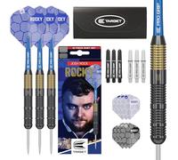 Target Darts Josh Rock Steel Tip Darts, 22G Brass Darts, | NSet di Freccette a Punta Fissa ickel, Freccette Player Edition con Punte fisse in Acciaio Nero, Accessori Professionali per Freccette
