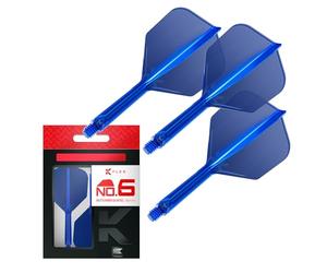Target Darts K Flex Alette e Aste per Freccette Integrate, No.6 Blu (Intermedio) | Confezione da 3 K-Flex - No.6, Kflex Aletta e Asta per Freccette Stampate in Un Unico Pezzo