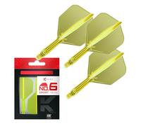 Target Darts K Flex Integrated Dart Flights And Shafts, No.6 Yellow (Short) | Pack Of 3 K-Flex - No6, Kflex All In One Moulded Dart Flight & Stem | Professional Dart Accessories