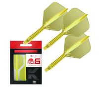 Target Darts K Flex Alette e Aste per Freccette Integrate, No.6 Giallo (Intermedio) | Confezione da 3 K-Flex - No.6, Kflex Aletta e Asta per Freccette Stampate in Un Unico Pezzo