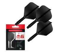 Target Darts K Flex Alette e Aste per Freccette Integrate, No.6 Nero (Corto) | Confezione da 3 K-Flex - No.6, Kflex Aletta e Asta per Freccette Stampate in Un Unico Pezzo