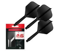Target Darts K Flex Alette e Aste per Freccette Integrate, No.6 Nero (Intermedio) | Confezione da 3 K-Flex - No.6, Kflex Aletta e Asta per Freccette Stampate in Un Unico Pezzo